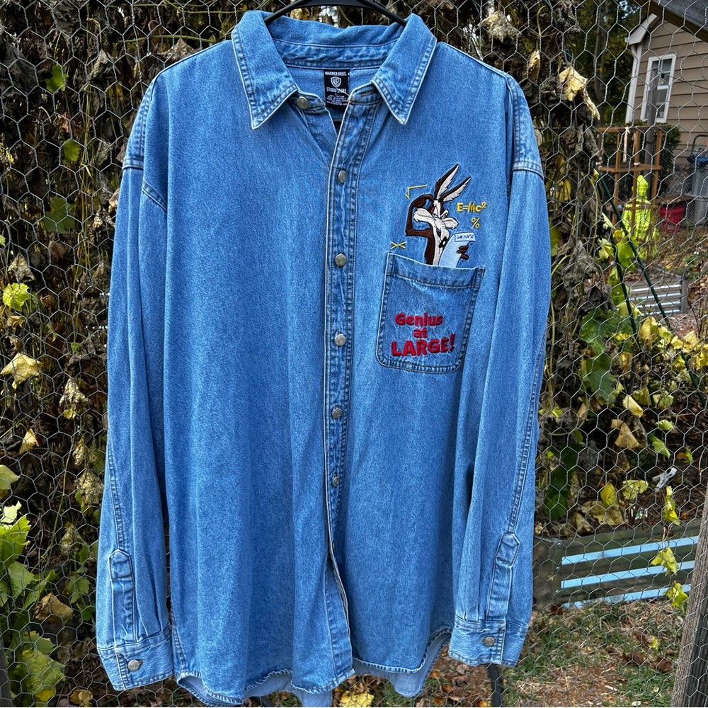 Wile E. Coyote Warner Bros Store Denim Button Up